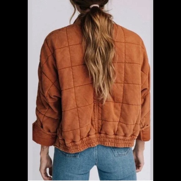 #1546 Free People Dolman Quilted Knit Jacket Medium - Picture 2 of 10